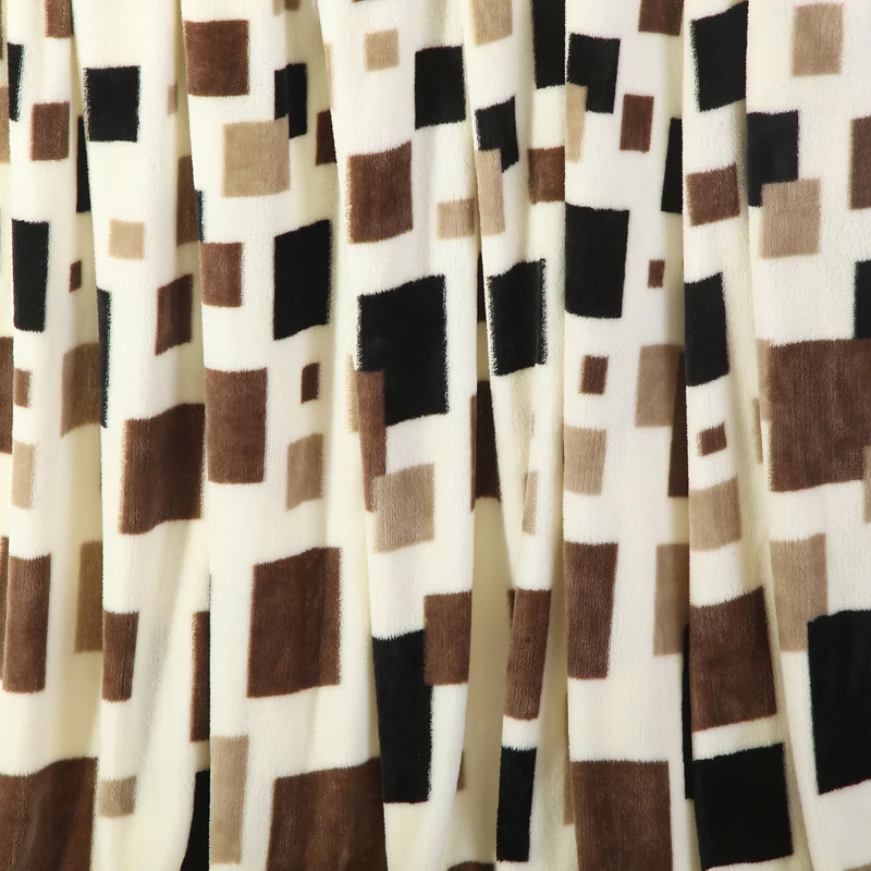 Очень теплый! Зимнее коричневое Клетчатое одеяло 100% из кораллового флиса теплое