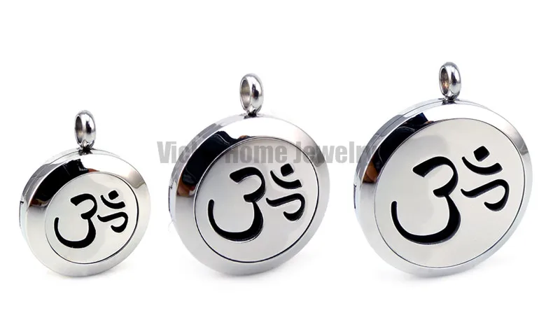 Круглый Om мантра ароматерапия эфирный диффузорный медальон с маслами ожерелье