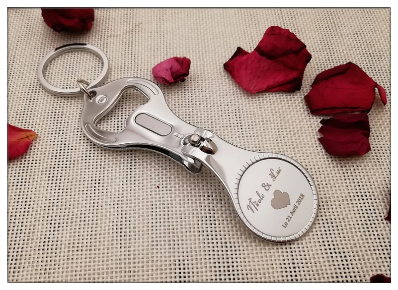 

100Pcs Personalized Wedding Gift With Photo Customized Birthday Party Favor Multifunctional Bottle Opener/Keychain/Nail Clippers