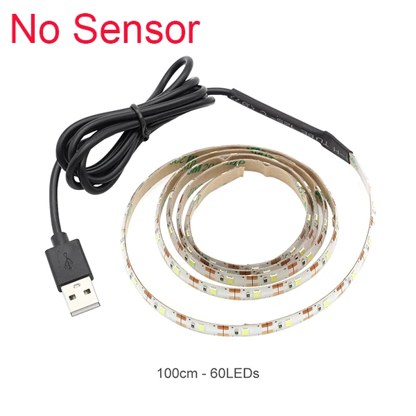 1M(No Sensor) USB беспроводной PIR датчик движения светодиодный водонепроницаемый 1 м 2 м 3 м 4 м 5 м водонепроницаемый светодиодный ночник для шкафа горячая распродажа - Цвет: 1M(No Sensor)