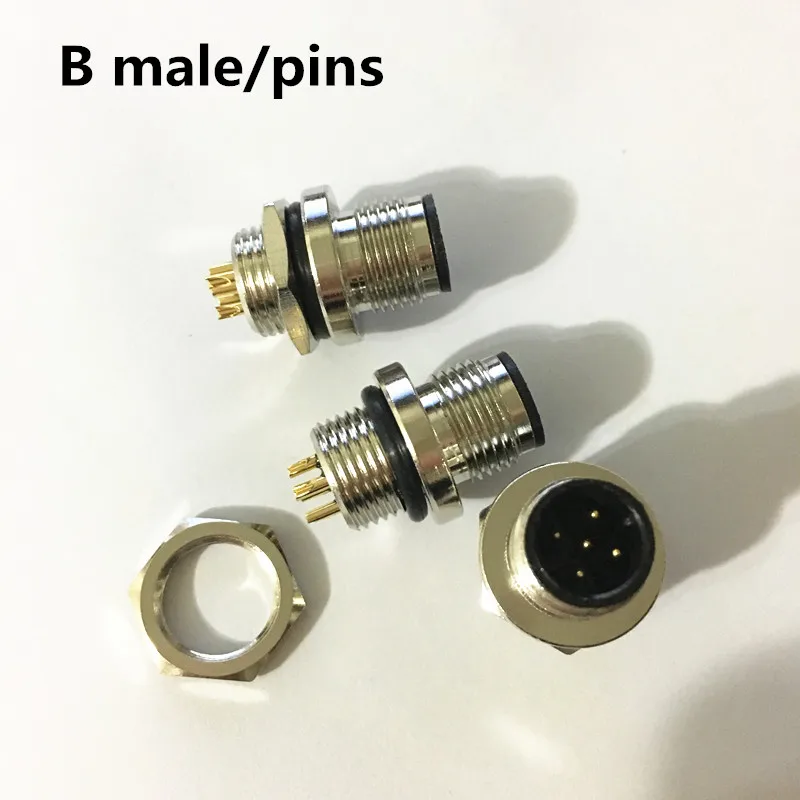 5 шт. M12, 4pin 5pin 8pin Блокировка разъемы авиация розетка Мужской и Женский провода Панель Разъем адаптеры адаптер