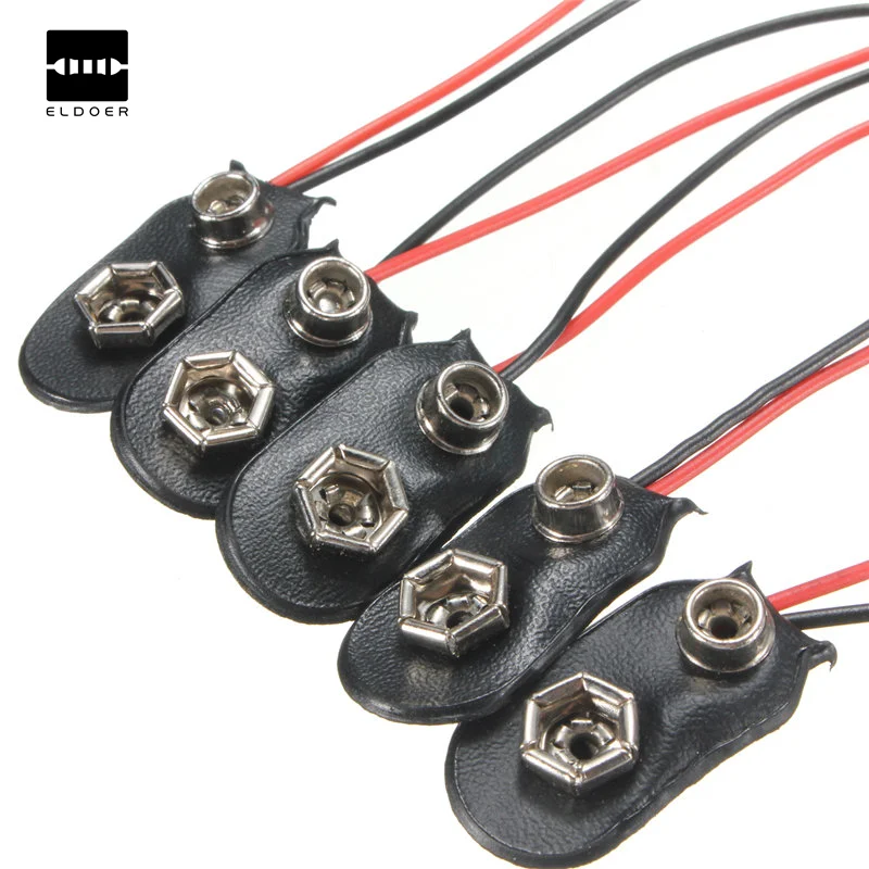 5 шт. 9 В постоянного тока I Type кабель питания клип баррель Джек Разъем для Arduino