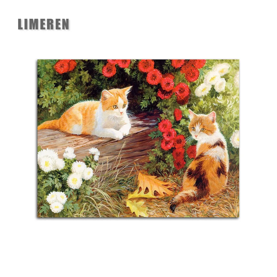 Раскраска по номерам холст кошка картина для взрослых краска номеру настенный