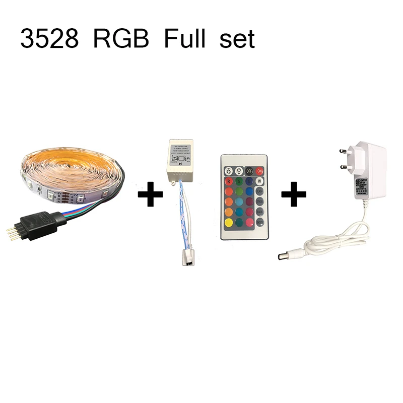SMD3528 5 м 300 светодиодов Гибкая светодиодная лента RGB свет 24key ИК пульт