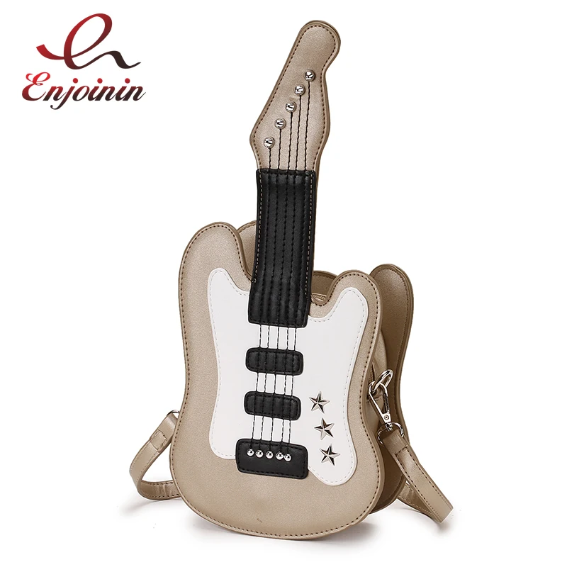 Модная сумка через плечо для молодых девушек с принтом звезды и гитары