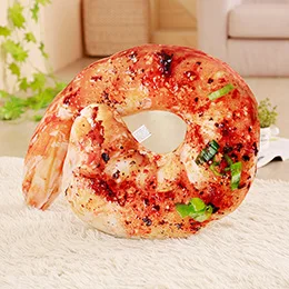 Shrimp meat Реалистичная запеченая еда игрушка Фаршированная ферма животные рыбы плюшевые подушки Декор реквизит летниее барбекю закуски садовая подстилка курица свинина кальмар - Цвет: Shrimp meat