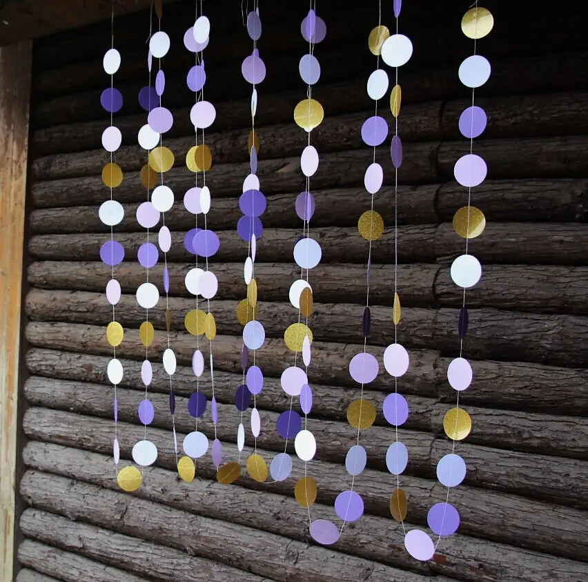 (5 шт./лот) Фиолетовый Золото Гирлянды Фон Свадьба Праздник Фотосессии Торжества