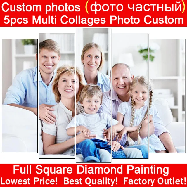 

Фото на заказ 5 шт. мульти-Рисунок Комбинации 5D DIY Алмазная вышивка крестиком Стразы бриллианты вышивка мозаика