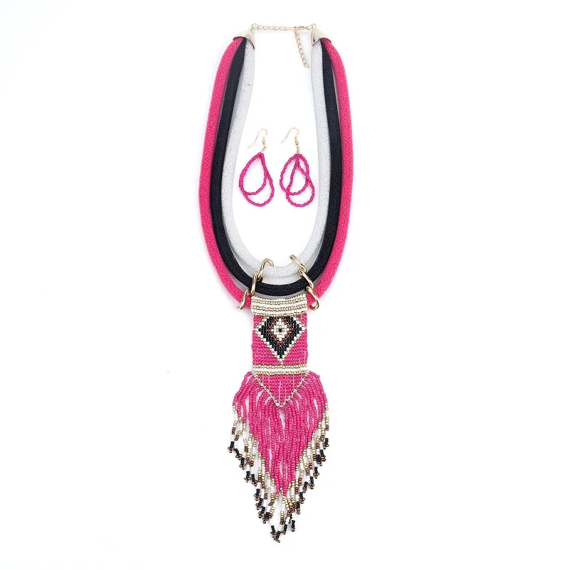 Find Me 2019 fashion brand weaving long tassels collar choker necklace vintage boho statement women Jewelry wholesale | Украшения и