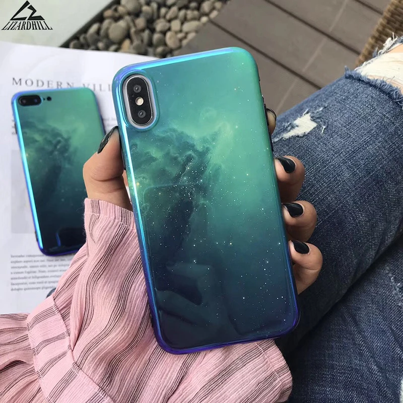 Lizardhill Blue ray милый зеленый звездное небо телефонные чехлы для iphone x чехол 6 s 6s 7 8