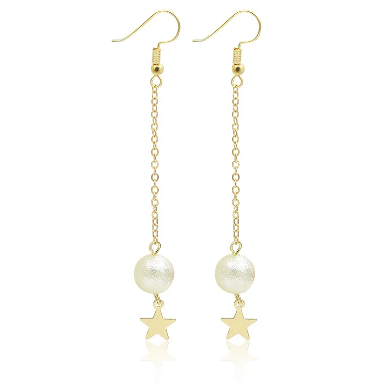 Длинные висячие серьги для женщин имитация жемчуга ювелирные изделия из золота