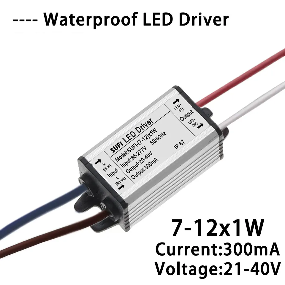 7 Вт 8 Вт 9 Вт 10 Вт 11 Вт 12 Вт светодиодный драйвер постоянного тока 300mA DC21-40V светильник ing трансформаторы Питание набор «сделай сам» для точечный светильник лампа светильник