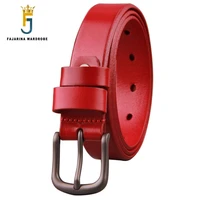 fajarina brand name ladies design high grade fashion 100 pure cowhide genuine leather red belts for women 2 8cm width n17fj458