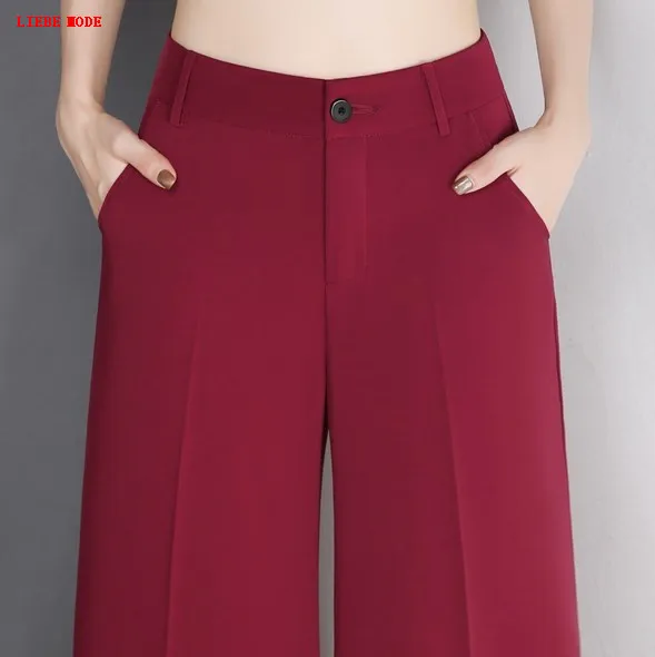 Лето 2017 г. Для женщин OL Повседневная обувь брюк прямые широкие штаны женский