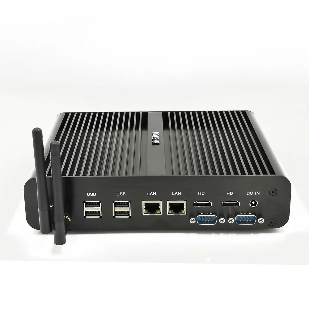 Intel i7 Мини ПК Core i7 5500u Безвентиляторный Компьютер с двойной Lan 2 HDMI Core i3 мини настольный 2 RS232 COM 8 USB промышленный ПК HTPC