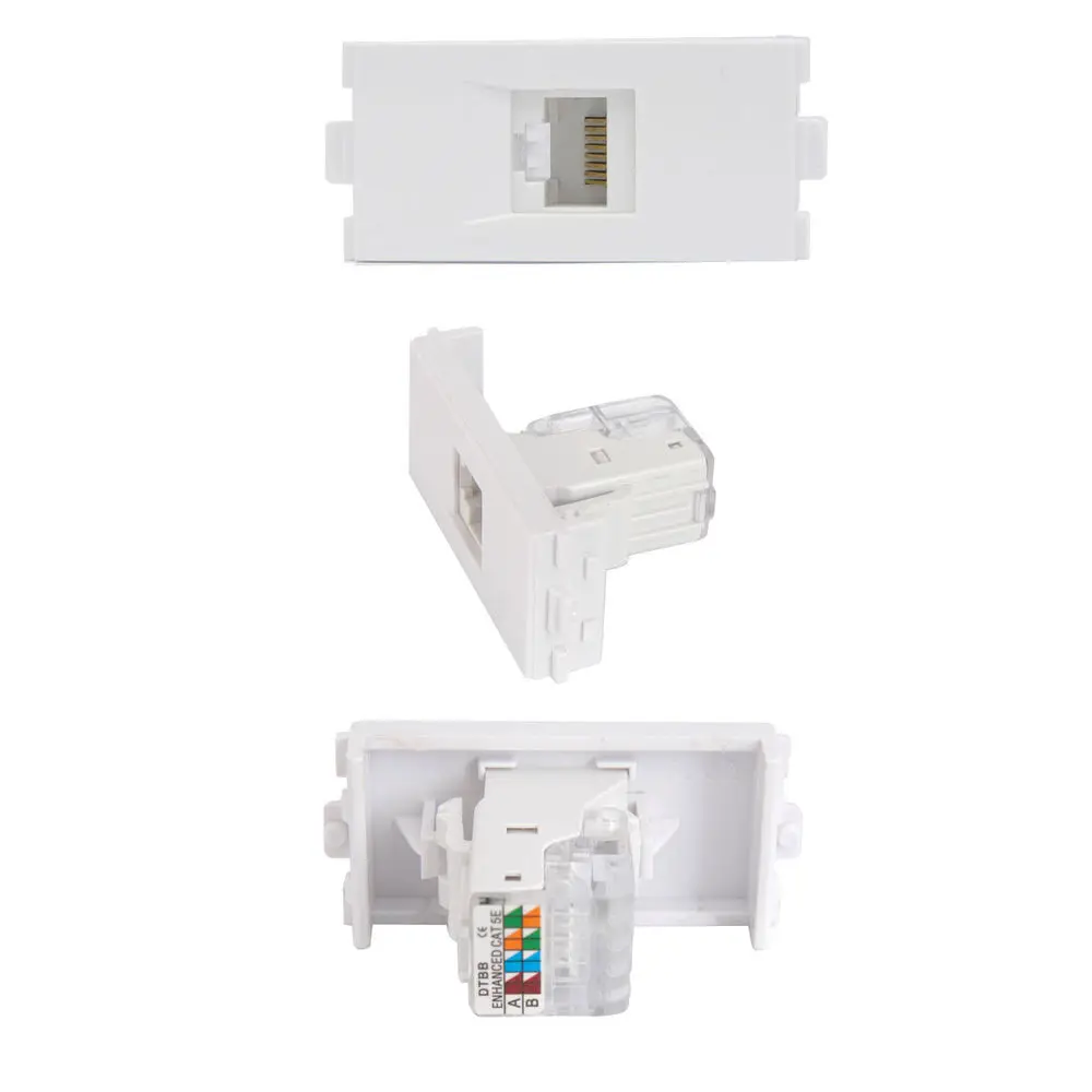 RJ45 лицевая пластина настенная розетка Cat5e Ethernet сетевой модуль 210 Ethenet белая