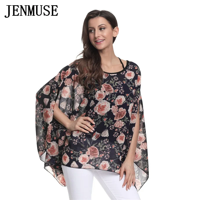 Женские шифоновые топы Jenmuse летние однотонные повседневные рубашки большого
