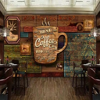 custom 3d hand drawn premium vintage cafe wall covering waterproof wallpaper cafe restaurant background wall home decor 3d mural