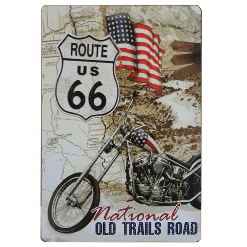 USA Road Route 66 знаков бар паб искусственная железная металлическая пластина постер