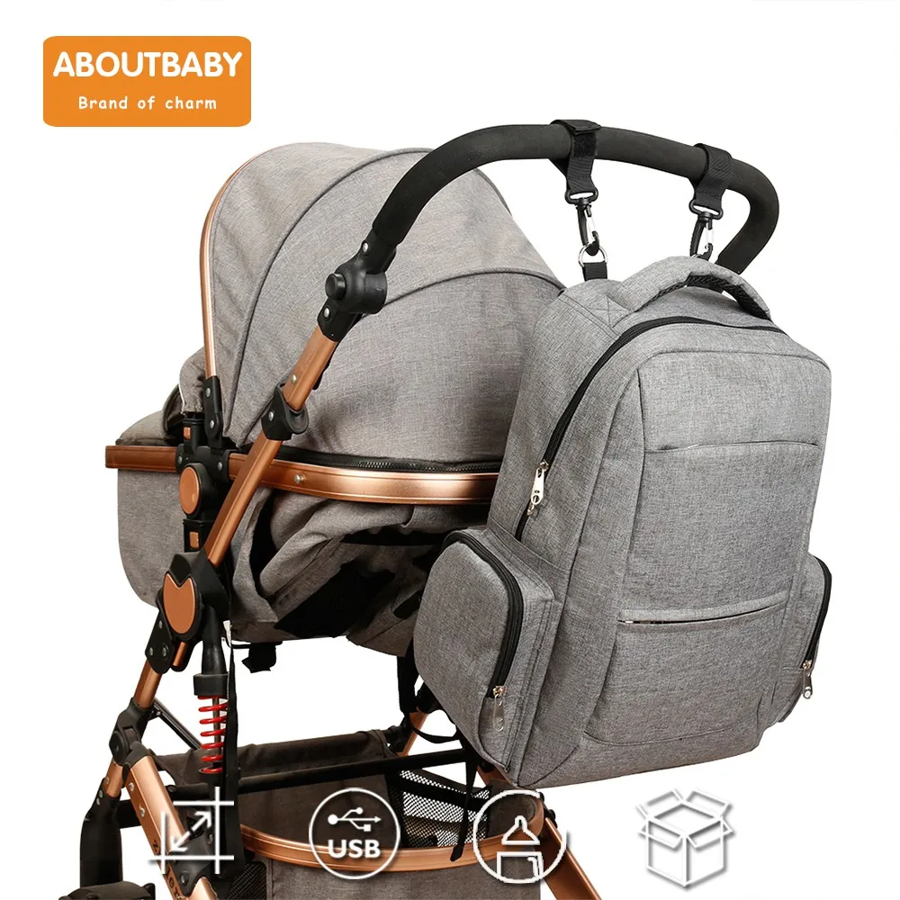 Сумка для подгузников ABOUTBABY сумка мамы забота о ребенке папы и usb зарядный