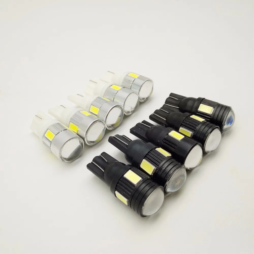 4 шт. T10 5630 6SMD объектив 194 168 W5W 6LED лампы 12V 24V 360 градусов Авто Клин номерного знака светильник с одним чипом для универсальных машин стайлинга автомобилей