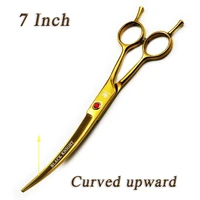 pet scissors 7 upward curved pet grooming scissors professional gold hair cutting shears barber using dogs cats