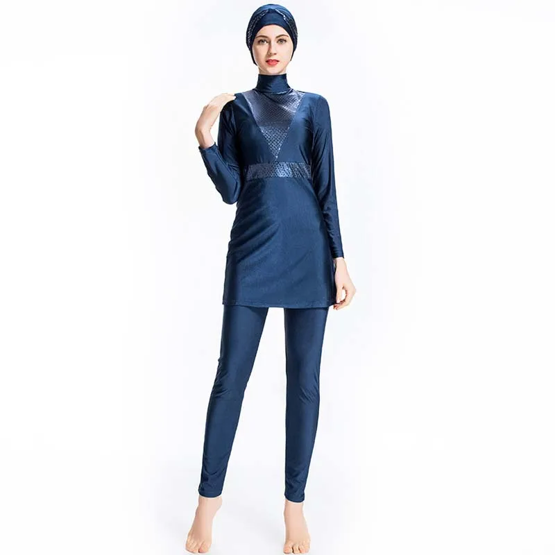 BAILUNMA Плюс Размер Burkinis Мусульманский купальник с принтом исламский женский Мусульманский купальник с полным покрытием скромный купальный костюм с хиджабом костюм 066