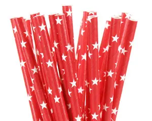 25 шт. красные бумажные соломинки для детского душа свадебной вечеринки украшения
