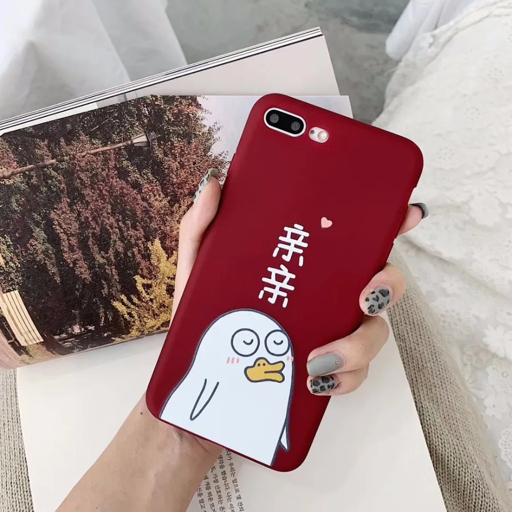 TPU silicone couple cute duck phone case for iphone x xr xs max 6sPLUS 7 8plus anti-fall soft shell tpu scrub cover |