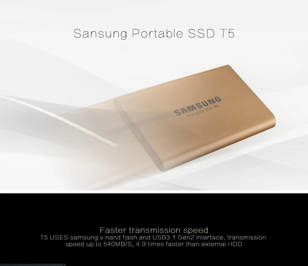 Samsung T5 портативный SSD 500 ГБ 1 ТБ внешний твердотельный накопитель HD externo 1 t 2," USB3.1 Gen2 диско Дуро ssd