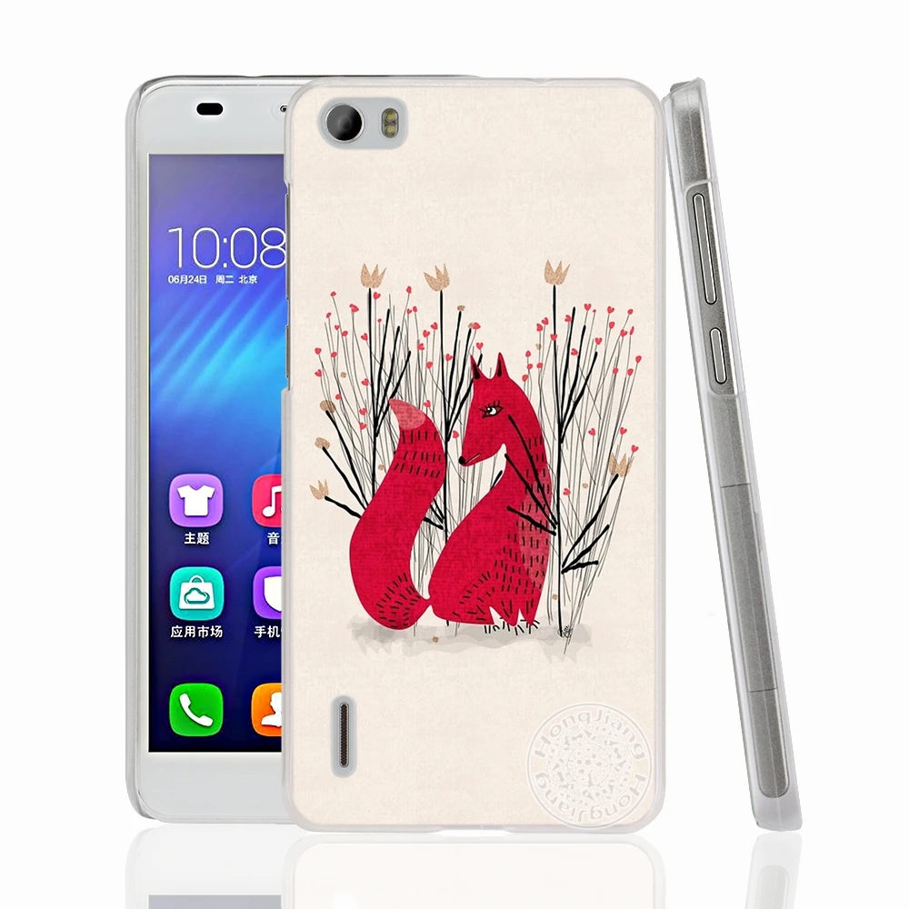 HAMEINUO лиса белый красный животное милый чехол для мобильного телефона huawei honor 3C 4A 4X