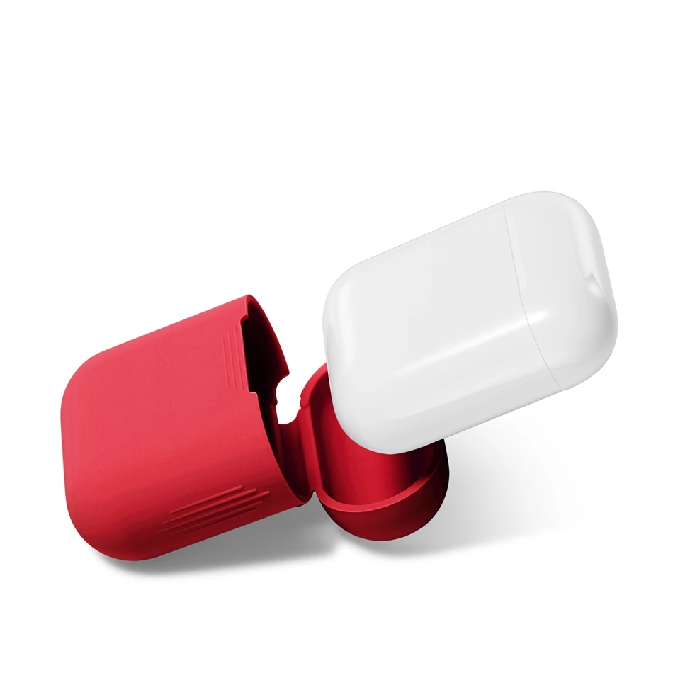 Красный Чехол для Airpods, силиконовый мягкий чехол для беспроводных наушников, чехол для Airpod, Роскошный чехол для Air Pods, чехол Etui - Цвет: Красный