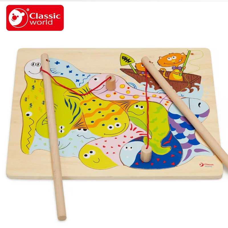 Классическая игрушка для малышей магнитная настольная игра Рыбалка большая