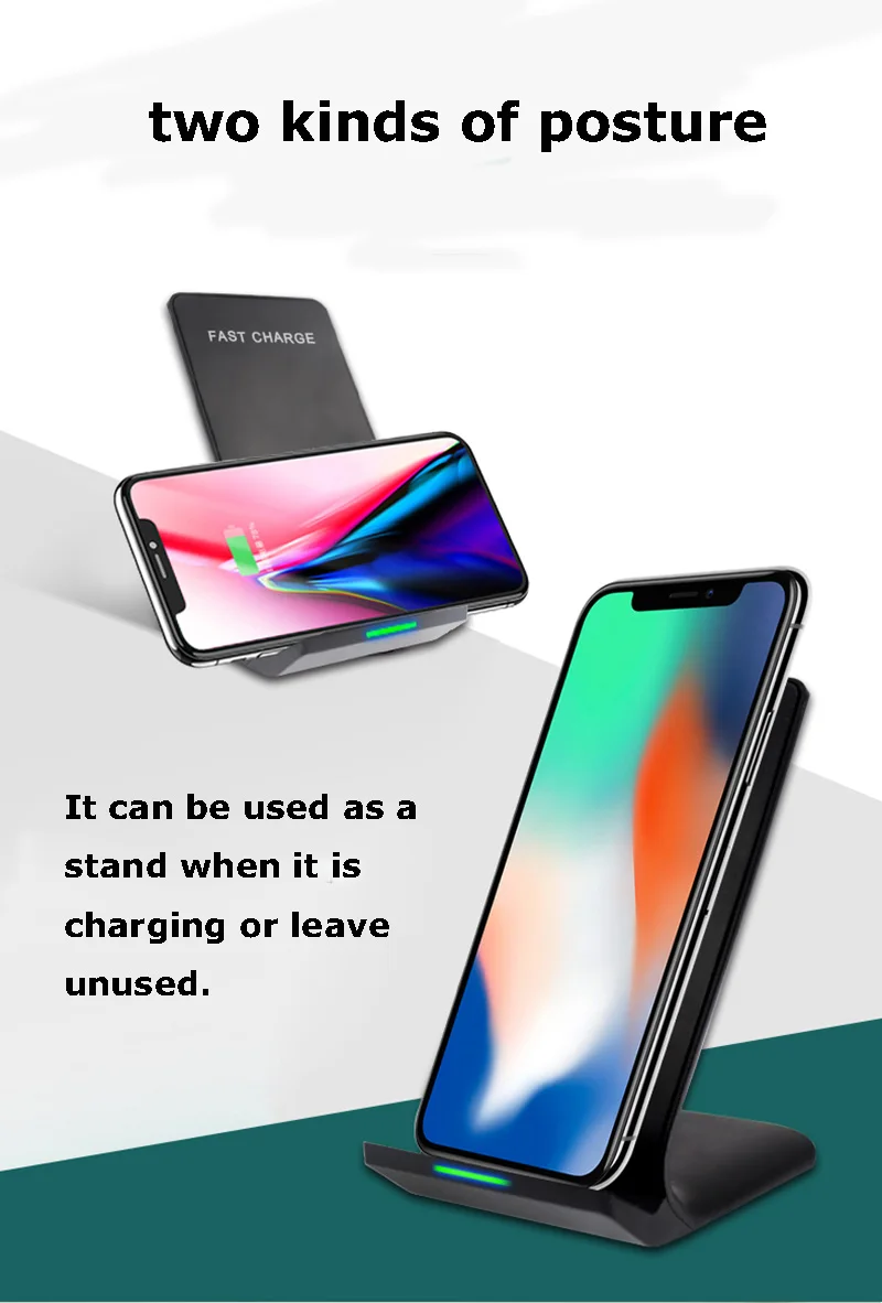 Беспроводное зарядное устройство Qi для iphone X 8 plus Samsung Galaxy S6 S7 Edge Note 5 быстрая