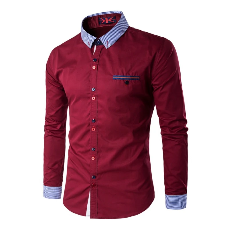 Модная мужская одежда рубашки Slim Fit Повседневная рубашка Для мужчин уникальные