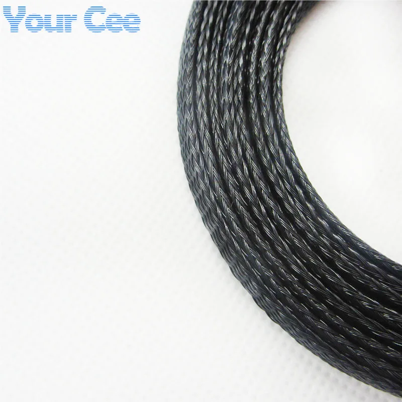 1 м Sheathing автомобильный провод нейлоновый плетеный кабель 8 мм черный|nylon braided cable