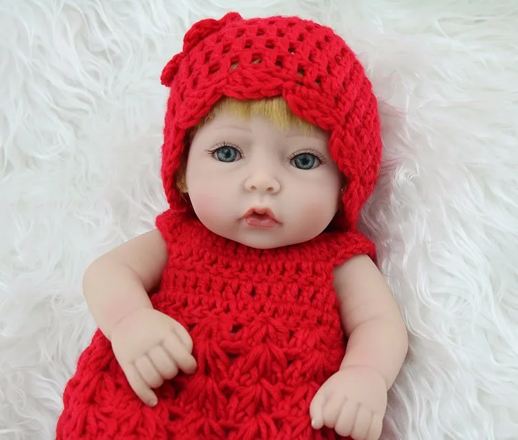 28 см Кукла Reborn Baby Doll девушка светлые волосы мягкий силиконовый тело выглядит Настоящее Boneca Игрушки для девочек подарок на день рождения