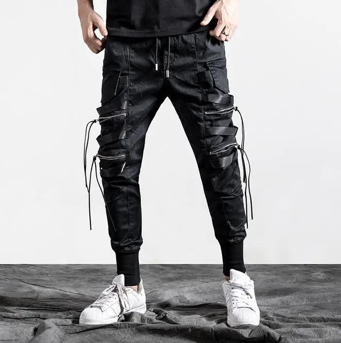 Мужские брюки на молнии черные уличные шаровары осень 219|men pants harem|harem menfashion men |