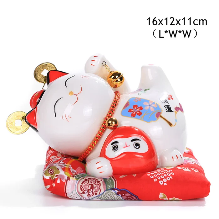 E 6 дюймов Maneki Neko керамика Lucky Cat домашний декор фарфоровые украшения милые Фортуны кошка копилка фэншуй ремесла - Цвет: E