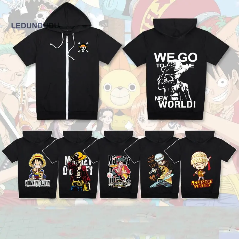 

Слитная Толстовка Trafalgar Law для мужчин и женщин с капюшоном в стиле аниме, костюмы Луффи для косплея, свитшоты с коротким рукавом, пальто на ле...