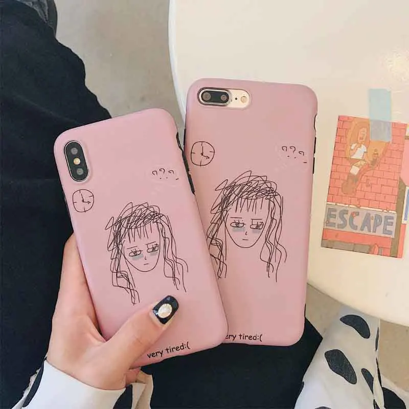 JIBAN Ins иллюстрация девушка телефон оболочки для iphone xs max XR X чехол телефона мягкий