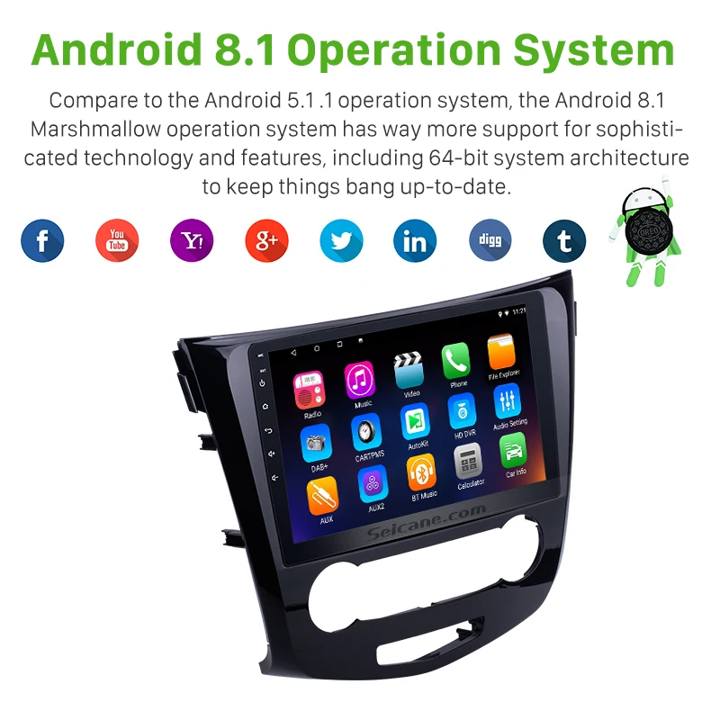 Seicane Android 8,1/7,1 10," Автомобильный Радио gps навигационная система мультимедийный плеер для Nissan Qashqai Поддержка камеры заднего вида