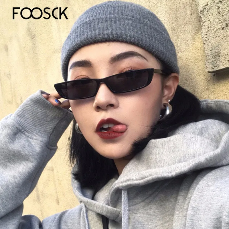 Женские и мужские прямоугольные солнцезащитные очки FOOSCK брендовые дизайнерские