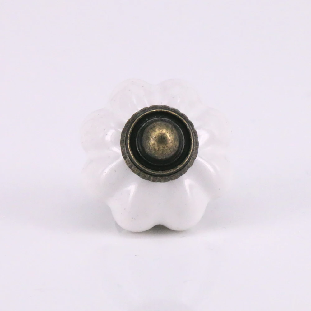 Керамический выдвижной ящик белые дверные ручки в виде тыквы для комода дверного