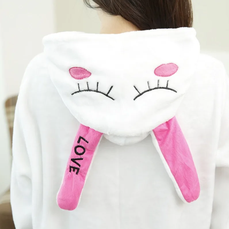 Пижама унисекс с кроликом для взрослых Фланелевая пижама животными цельная