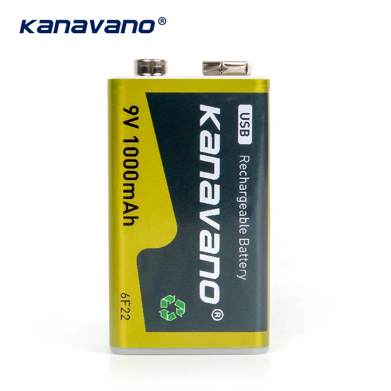 Перезаряжаемый литий-ионный аккумулятор Kanavano 6F22 9 В 1000 мА · ч |