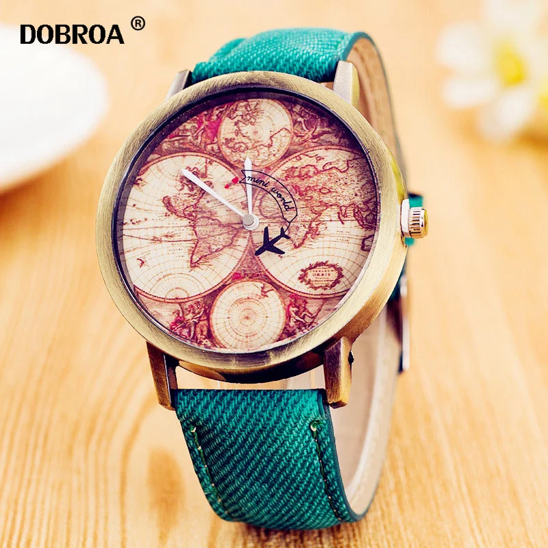 Relogio Masculino Reloj Hombre холщовый ремешок часы деним Ретро Самолет Круглые Наручные