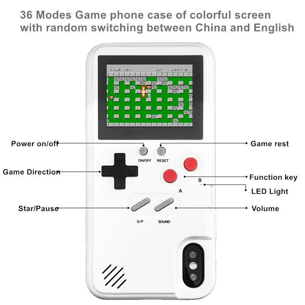 Чехол для Телефона iPhone 7 8 6 6s Plus X полноцветный дисплей 3D GameBoy классический ретро
