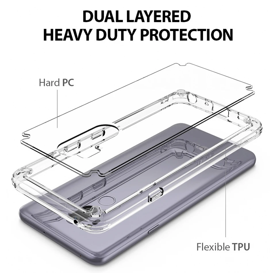 Оригинальный Ringke Fusion Crystal Clear PC задняя крышка Гибкая края из ТПУ в стиле милитари