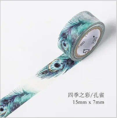 24 стиля 4 сезона Цвет Цветок Swatch васи клейкая лента DIY планировщик украшения Скрапбукинг наклейка этикетка маскирующая лента - Цвет: 15